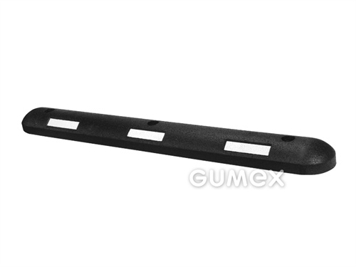 ELASTON-ELTEC elastický deliaci retardér s bielou reflexnou páskou, hrúbka 60mm, 1000x120mm, recyklovaná guma, čierna